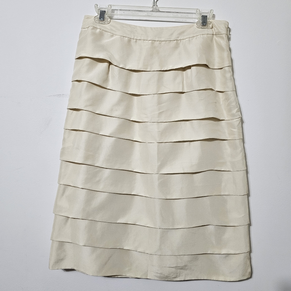 Boden Silk Pleated Pencil Skirt